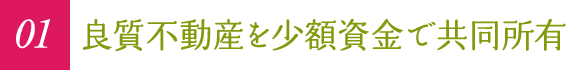 01 良質不動産を少額資金で共同所有